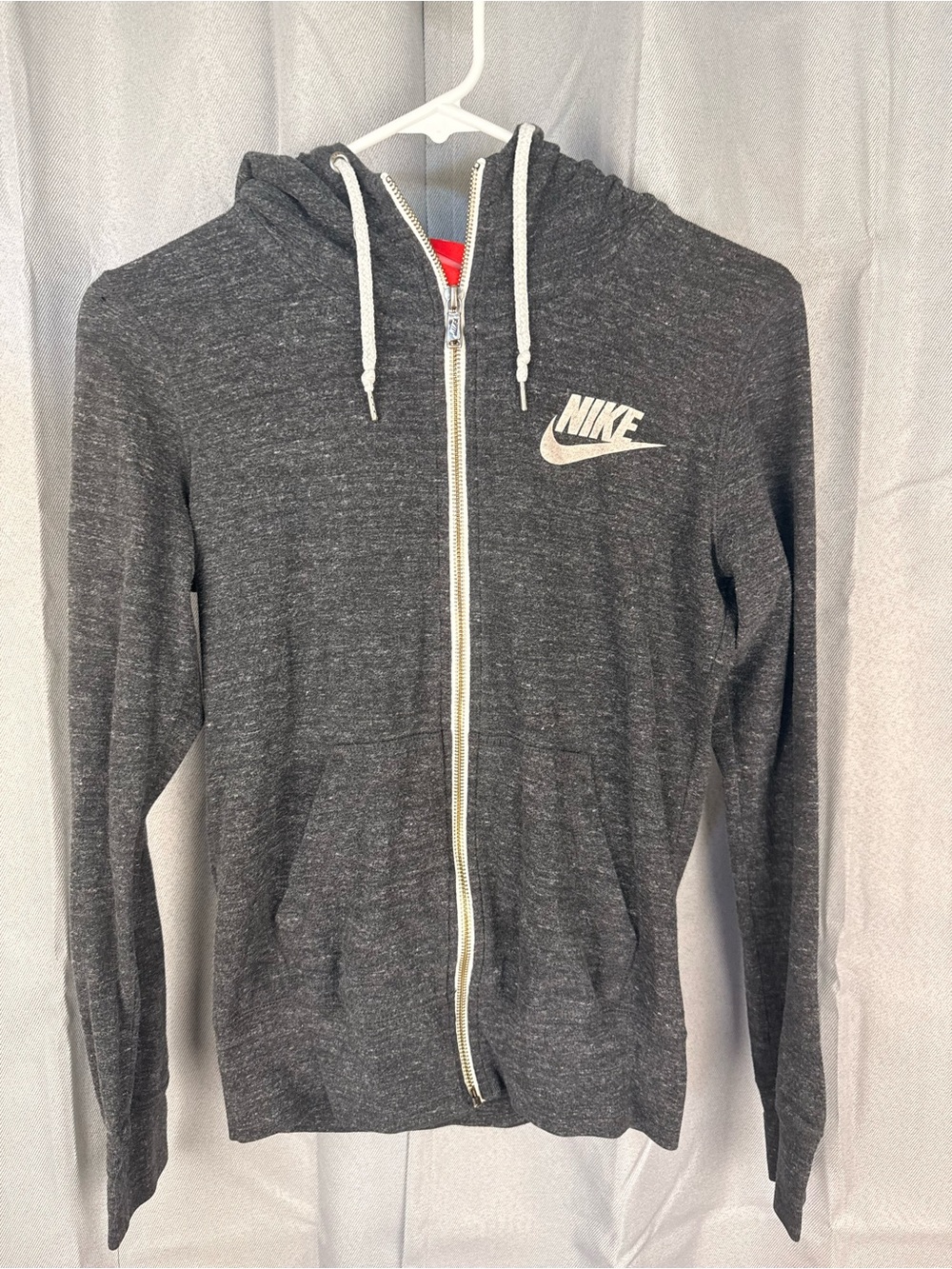 Nike Women’s Heather Gray Full Zip Hoodie – Size Small